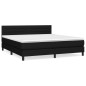 vidaXL Cama box spring con colchón tela negro 160x200 cm vidaXL Cama box spring con colchón tela negro 160x200 cm
