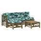 vidaXL Juego de muebles jardín 5 pzas y cojines madera pino impregnada vidaXL Juego de muebles jardín 5 pzas y cojines madera pino impregnada