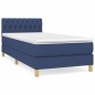 vidaXL Cama box spring con colchón tela azul 90x190 cm