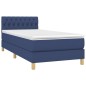 vidaXL Cama box spring con colchón tela azul 90x190 cm