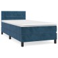 vidaXL Cama box spring con colchón terciopelo azul oscuro 100x200 cm