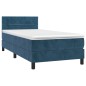 vidaXL Cama box spring con colchón terciopelo azul oscuro 100x200 cm