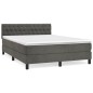 vidaXL Cama box spring con colchón terciopelo gris oscuro 140x200 cm vidaXL Cama box spring con colchón terciopelo gris oscuro 140x200 cm