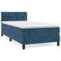 vidaXL Cama box spring con colchón terciopelo azul oscuro 90x200 cm vidaXL Cama box spring con colchón terciopelo azul oscuro 90x200 cm