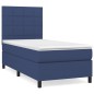 vidaXL Cama box spring con colchón tela azul 80x200 cm vidaXL Cama box spring con colchón tela azul 80x200 cm
