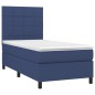 vidaXL Cama box spring con colchón tela azul 80x200 cm vidaXL Cama box spring con colchón tela azul 80x200 cm