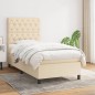 vidaXL Cama box spring con colchón tela color crema 80x200 cm