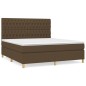 vidaXL Cama box spring con colchón tela marrón oscuro 180x200 cm vidaXL Cama box spring con colchón tela marrón oscuro 180x200 cm