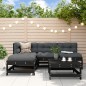 vidaXL Juego de muebles de jardín 5 pzas y cojines madera maciza negro vidaXL Juego de muebles de jardín 5 pzas y cojines madera maciza negro