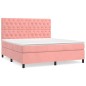 vidaXL Cama box spring con colchón terciopelo rosa 160x200 cm vidaXL Cama box spring con colchón terciopelo rosa 160x200 cm