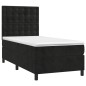 vidaXL Cama box spring con colchón cuero sintético negro 90x190 cm vidaXL Cama box spring con colchón cuero sintético negro 90x190 cm