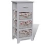 vidaXL Mueble con 1 cajón y 3 cestas madera de paulonia blanco vidaXL Mueble con 1 cajón y 3 cestas madera de paulonia blanco