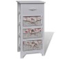 vidaXL Mueble con 1 cajón y 3 cestas madera de paulonia blanco vidaXL Mueble con 1 cajón y 3 cestas madera de paulonia blanco