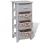 vidaXL Mueble con 1 cajón y 3 cestas madera de paulonia blanco vidaXL Mueble con 1 cajón y 3 cestas madera de paulonia blanco