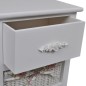 vidaXL Mueble con 1 cajón y 3 cestas madera de paulonia blanco vidaXL Mueble con 1 cajón y 3 cestas madera de paulonia blanco