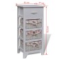 vidaXL Mueble con 1 cajón y 3 cestas madera de paulonia blanco vidaXL Mueble con 1 cajón y 3 cestas madera de paulonia blanco
