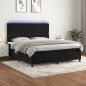 vidaXL Cama box spring colchón y LED terciopelo negro 180x200 cm vidaXL Cama box spring colchón y LED terciopelo negro 180x200 cm
