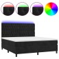 vidaXL Cama box spring colchón y LED terciopelo negro 180x200 cm vidaXL Cama box spring colchón y LED terciopelo negro 180x200 cm