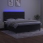 vidaXL Cama box spring colchón y LED terciopelo negro 180x200 cm vidaXL Cama box spring colchón y LED terciopelo negro 180x200 cm