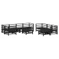 vidaXL Juego de muebles jardín 10 pzas y cojines madera maciza negro vidaXL Juego de muebles jardín 10 pzas y cojines madera maciza negro