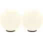 vidaXL Juego de lámparas de bola LED 2 piezas esféricas 40 cm PMMA vidaXL Juego de lámparas de bola LED 2 piezas esféricas 40 cm PMMA