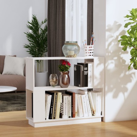 vidaXL Estantería/divisor de espacios madera de pino blanco 80x25x70cm