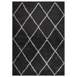 vidaXL Alfombra de pelo largo color crema y gris antracita 120x170 cm