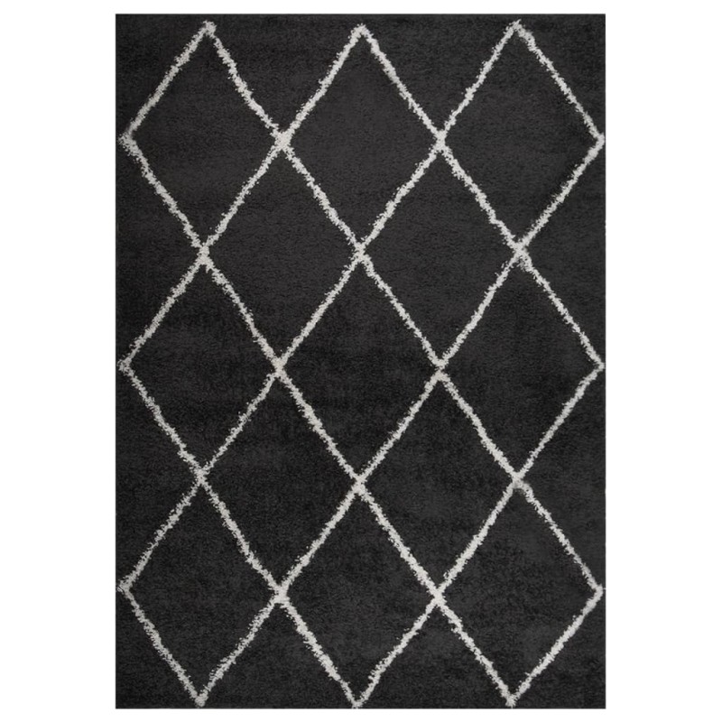 vidaXL Alfombra de pelo largo color crema y gris antracita 120x170 cm vidaXL Alfombra de pelo largo color crema y gris antracita 120x170 cm