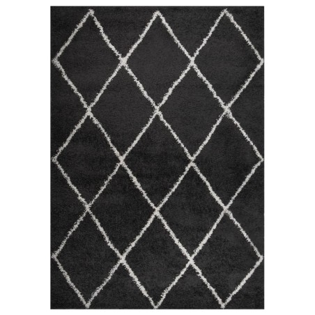 vidaXL Alfombra de pelo largo color crema y gris antracita 120x170 cm