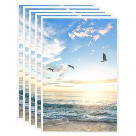 vidaXL Marcos de fotos collage de pared 5 uds blanco MDF 42x59,4 cm 
