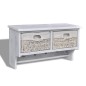 vidaXL Estante de pared de madera de Paulownia blanco 60x23,5x33 cm vidaXL Estante de pared de madera de Paulownia blanco 60x23,5x33 cm