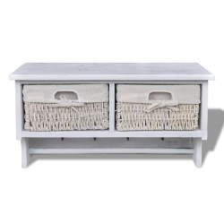vidaXL Estante de pared de madera de Paulownia blanco 60x23,5x33 cm