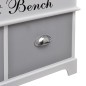 Banco baúl de madera y cojin gris, con cajones Banco baúl de madera y cojin gris, con cajones