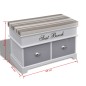 Banco baúl de madera y cojin gris, con cajones Banco baúl de madera y cojin gris, con cajones