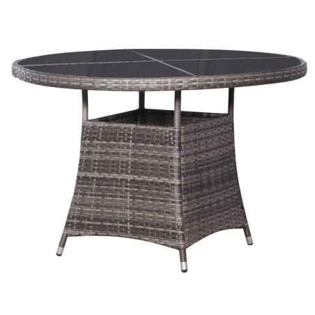 vidaXL Mesa de jardín 110x74 cm ratán sintético gris