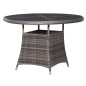 vidaXL Mesa de jardín 110x74 cm ratán sintético gris