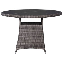 vidaXL Mesa de jardín 110x74 cm ratán sintético gris