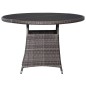 vidaXL Mesa de jardín 110x74 cm ratán sintético gris