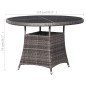 vidaXL Mesa de jardín 110x74 cm ratán sintético gris