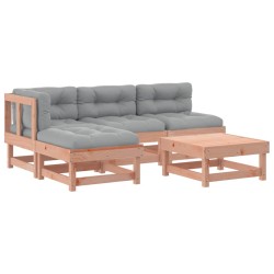 vidaXL Juego de muebles jardín 5 pzas y cojines madera abeto Douglas