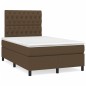 vidaXL Cama box spring con colchón y LED tela marrón oscuro 120x190 cm vidaXL Cama box spring con colchón y LED tela marrón oscuro 120x190 cm