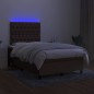 vidaXL Cama box spring con colchón y LED tela marrón oscuro 120x190 cm vidaXL Cama box spring con colchón y LED tela marrón oscuro 120x190 cm