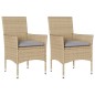 vidaXL Sillones de jardín con cojines 2 uds ratán sintético beige vidaXL Sillones de jardín con cojines 2 uds ratán sintético beige