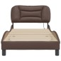 vidaXL Estructura cama con luces LED cuero sintético marrón 80x200 cm vidaXL Estructura cama con luces LED cuero sintético marrón 80x200 cm