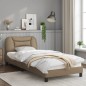 vidaXL Estructura de cama con LED cuero sintético capuchino 80x200 cm vidaXL Estructura de cama con LED cuero sintético capuchino 80x200 cm