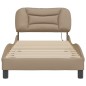 vidaXL Estructura de cama con LED cuero sintético capuchino 80x200 cm vidaXL Estructura de cama con LED cuero sintético capuchino 80x200 cm