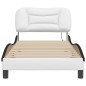vidaXL Estructura cama con LED cuero sintético blanco y negro 90x190cm