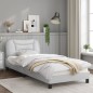 vidaXL Estructura cama con luces LED cuero sintético blanco 90x200 cm vidaXL Estructura cama con luces LED cuero sintético blanco 90x200 cm
