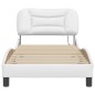 vidaXL Estructura cama con luces LED cuero sintético blanco 90x200 cm vidaXL Estructura cama con luces LED cuero sintético blanco 90x200 cm