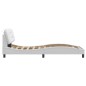 vidaXL Estructura cama con luces LED cuero sintético blanco 90x200 cm vidaXL Estructura cama con luces LED cuero sintético blanco 90x200 cm